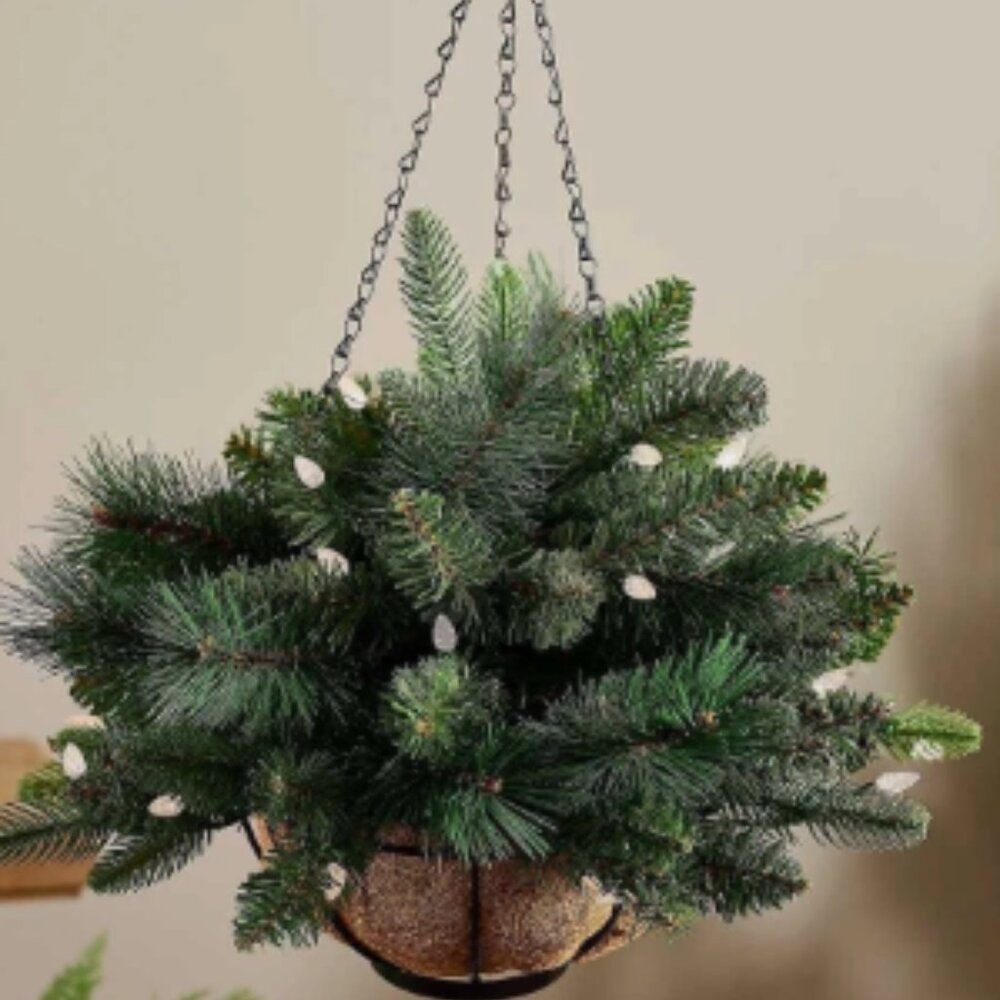 Bethlehem Lights 18" Overlit Basket with 3-in-1 LEDs Green NEW